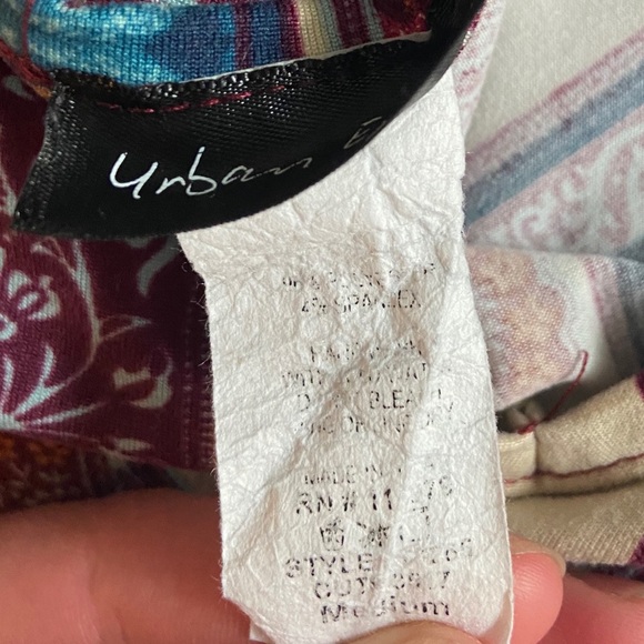 Striped Maroon Tank Top Tie at Back Medium - Picture 8 of 9